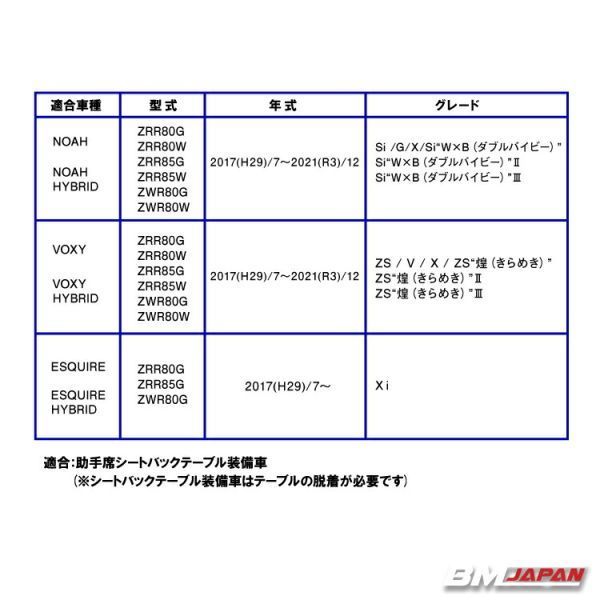 ノア ヴォクシー エスクァイア 80系 ZRR ZWR80.85後期 H29.7- 7人乗り 1～3列セット PVC キルトスタイル ブラックレザー 0017-1747-WS 新品_画像4