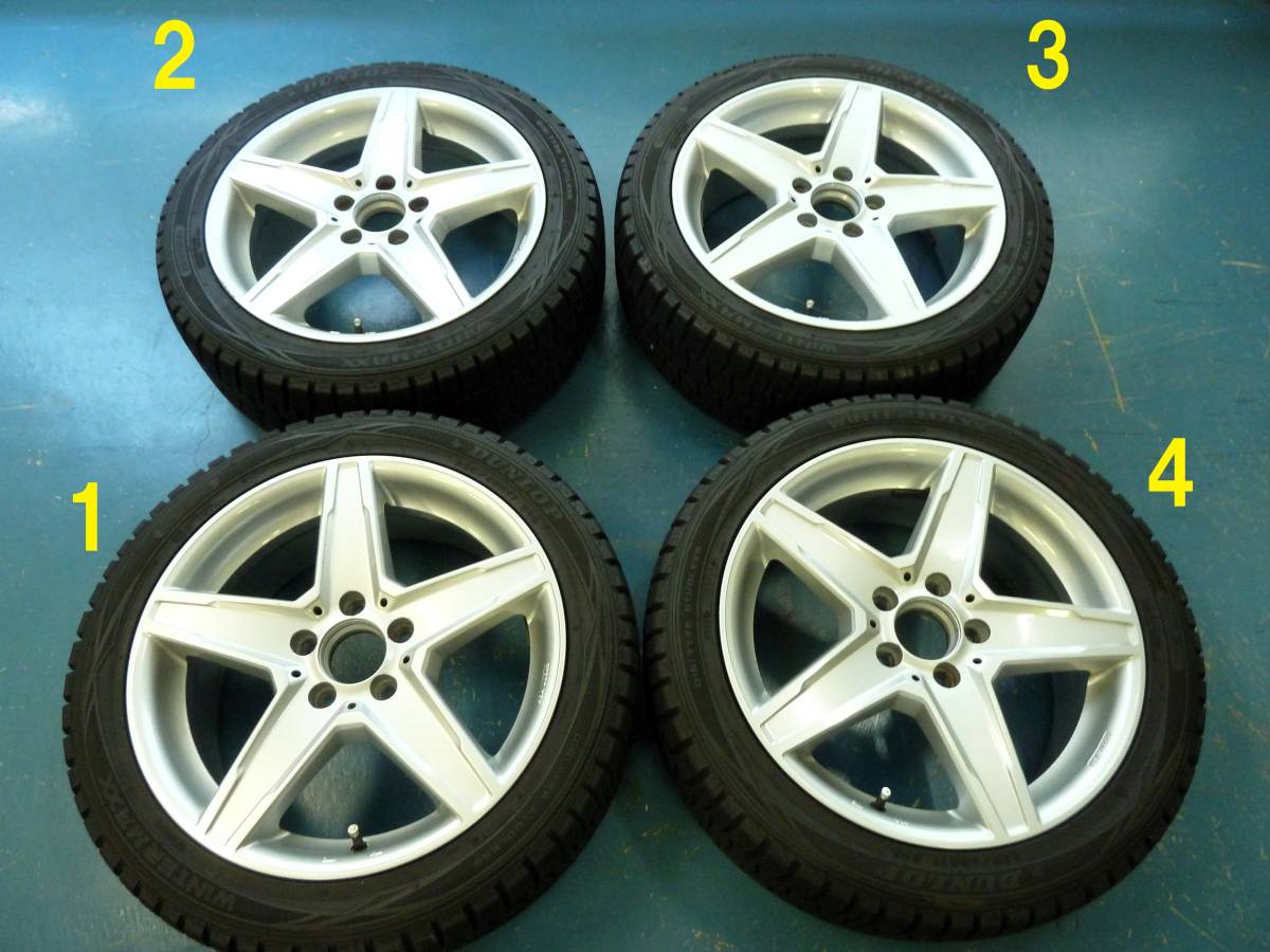 ベンツ Aクラス W176 MAK17インチ 7J 5H-PCD112 +45 スタッドレス225/45R17 中古 Aクラス W169 Bクラス W245/W246 Cクラス W204 CLAの画像1