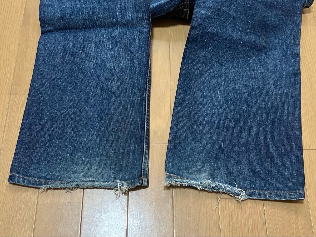 W34 リーバイス Levi's 517-03 ブーツカット デニム ジーンズ 90s 日本製 鬼ヒゲ ハチノス フレア リペア有