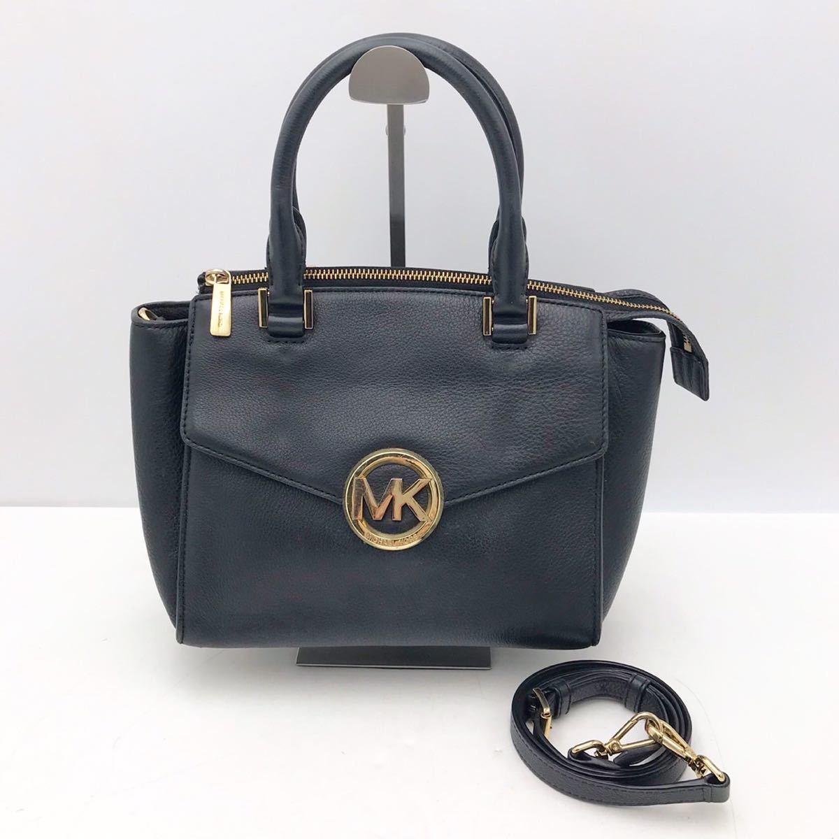 MICHAEL KORS マイケルコース ハンドバッグ ショルダー 鞄 2way ゴールドプレート ブラック 黒【NK5010】_画像1