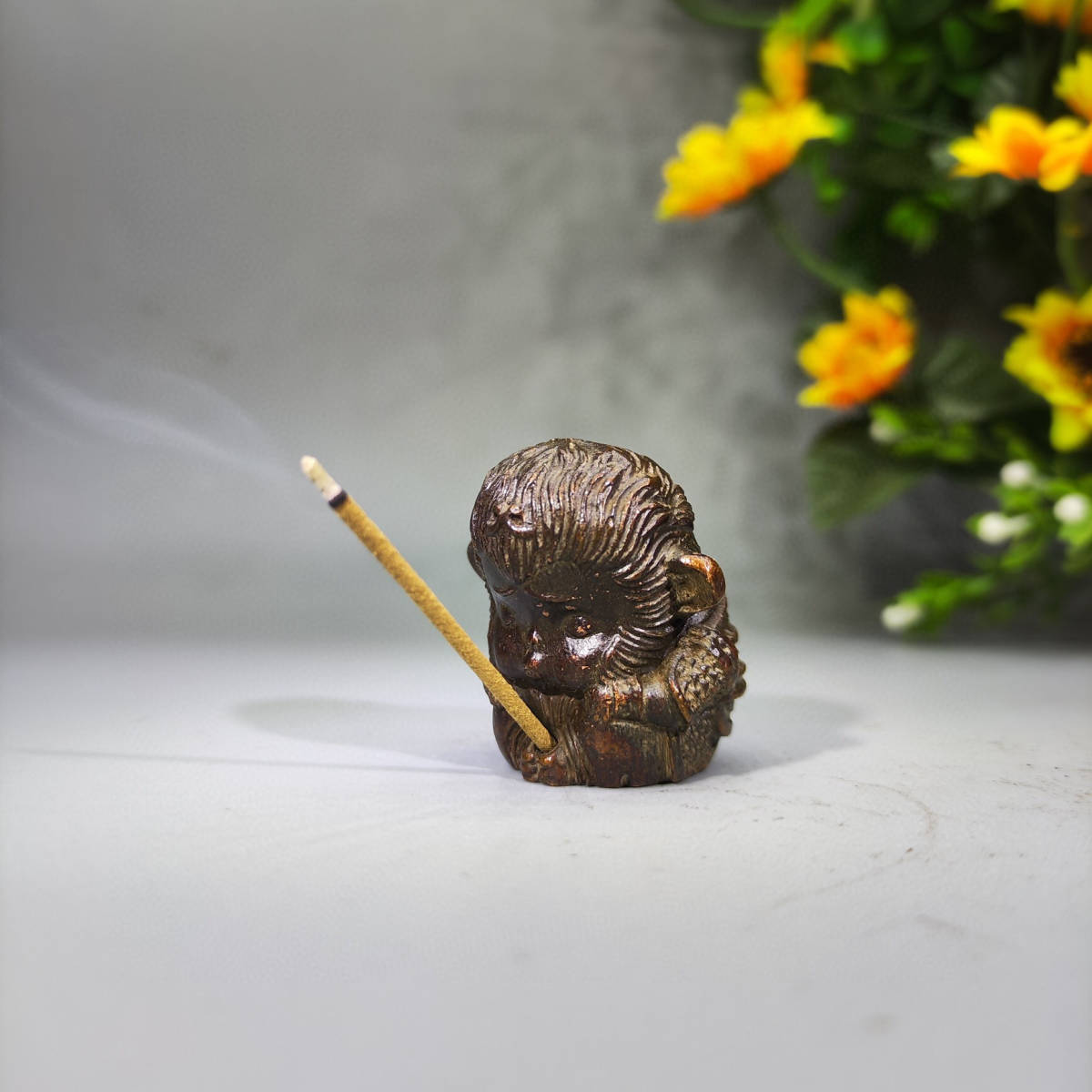 【超珍館蔵】銅製 睡猴香插 置物 古賞物 古美術品 稀少珍蔵品