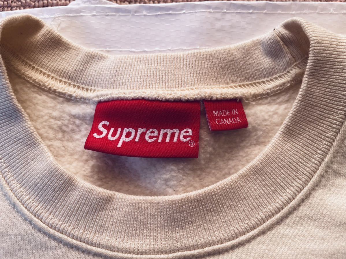 ■美品！【S】Supreme Cutout Logo Crewneck Natural S■シュプリーム カット アウト ロゴ クルーネック ナチュラル色 Sサイズ_画像5