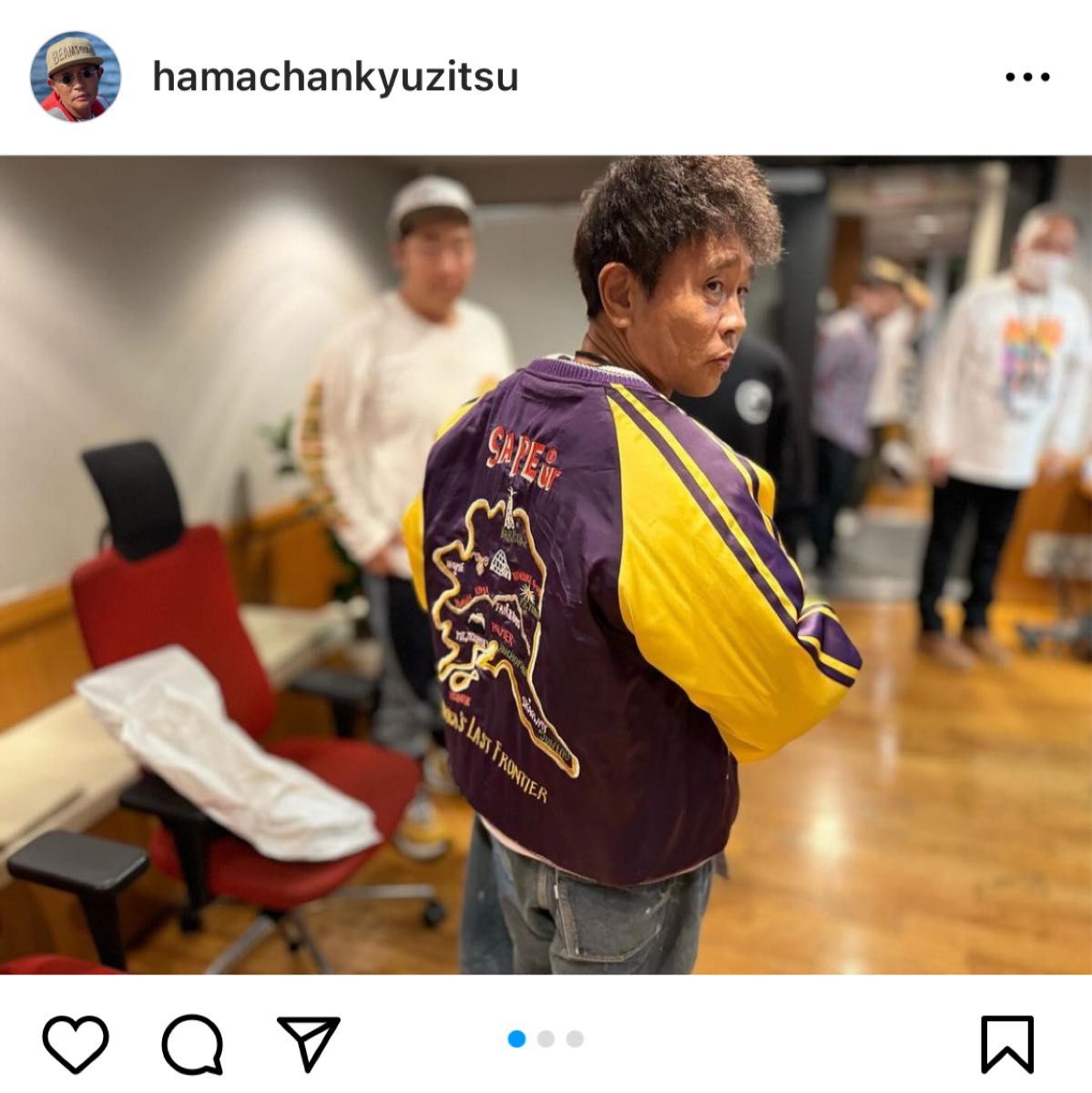 SAPEur】浜田雅功さん 着用 スカジャン リバーシブル 赤白/紫黄 SAPEur】浜田雅功さん 着用 スカジャン リバーシブル 赤白/紫黄