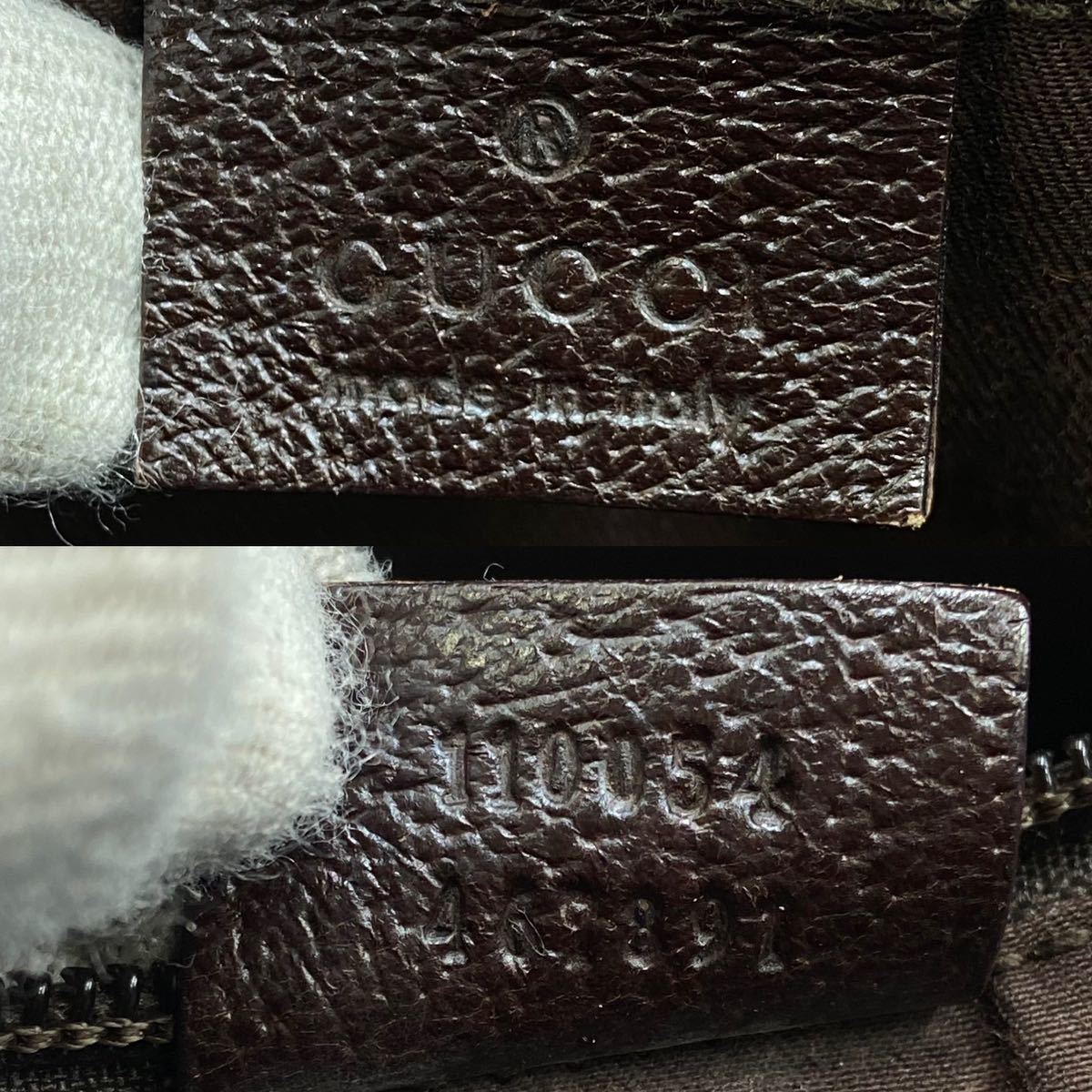 1円【高級品】GUCCI グッチ メンズ GGキャンバス 総柄 ショルダーバッグ メッセンジャー サコッシュ 斜め掛け レザー ブラウン 茶色 正規品_画像10