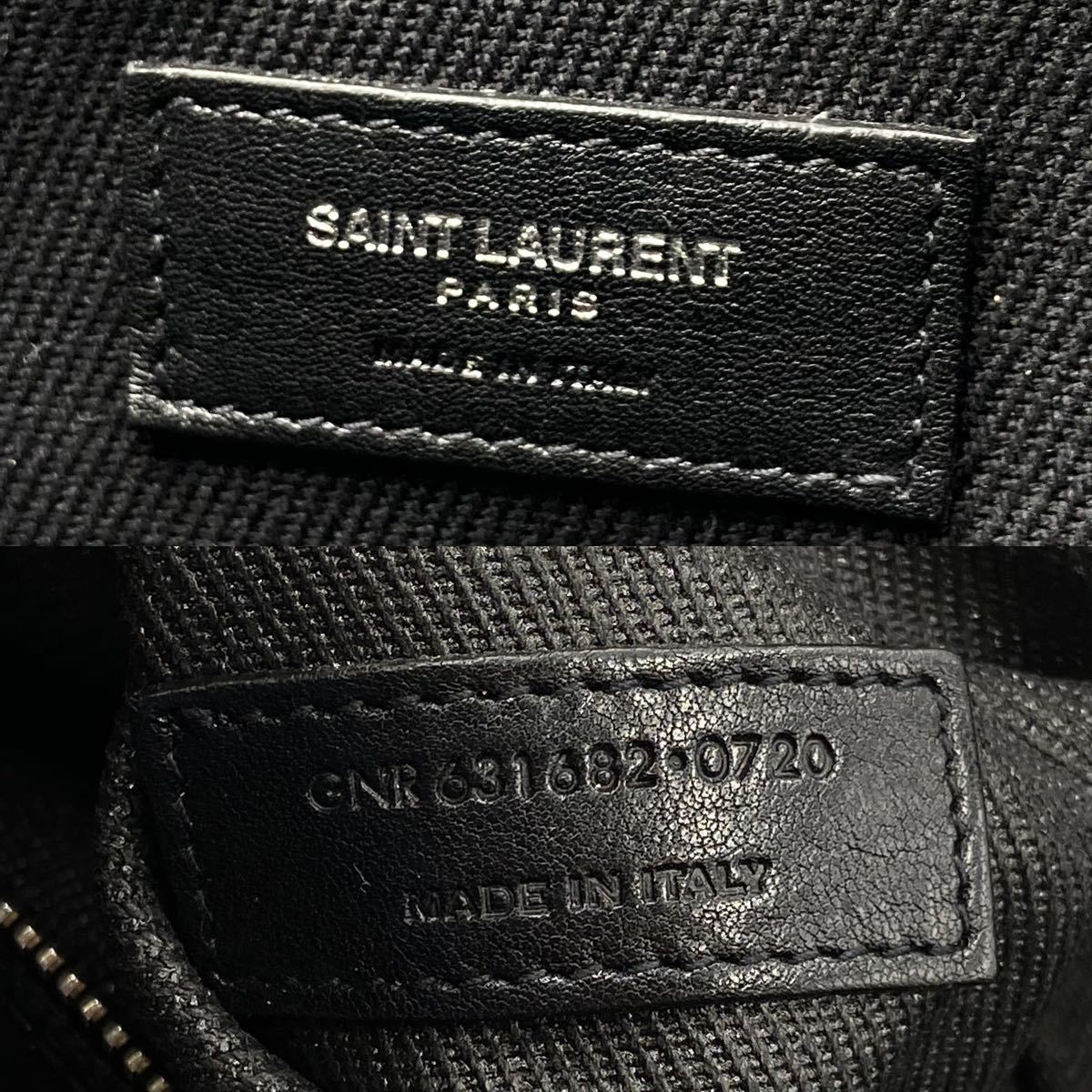 1円【極美品】SAINT LAURENT サンローラン リヴゴーシュ トートバッグ ビジネスバッグ メンズ 肩掛け キャンバス×レザー ブラック 大容量_画像10