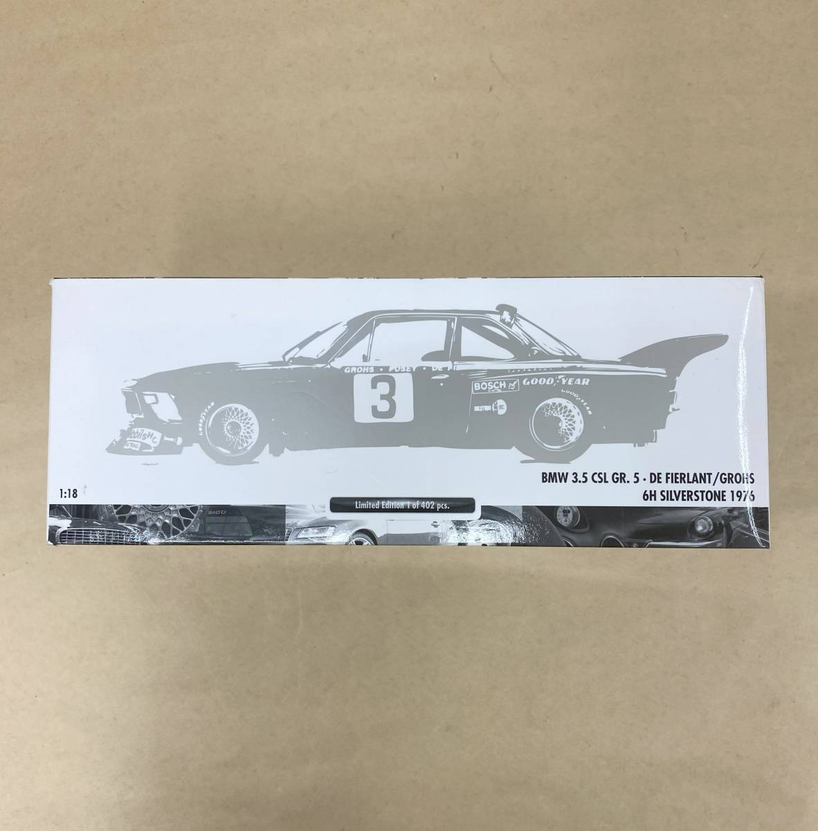 ★R651 / 中古品 『 MINI CHAMPS 1/18 BMW 3.5 CSL SILVERSTONE 1976 』 ★_画像2