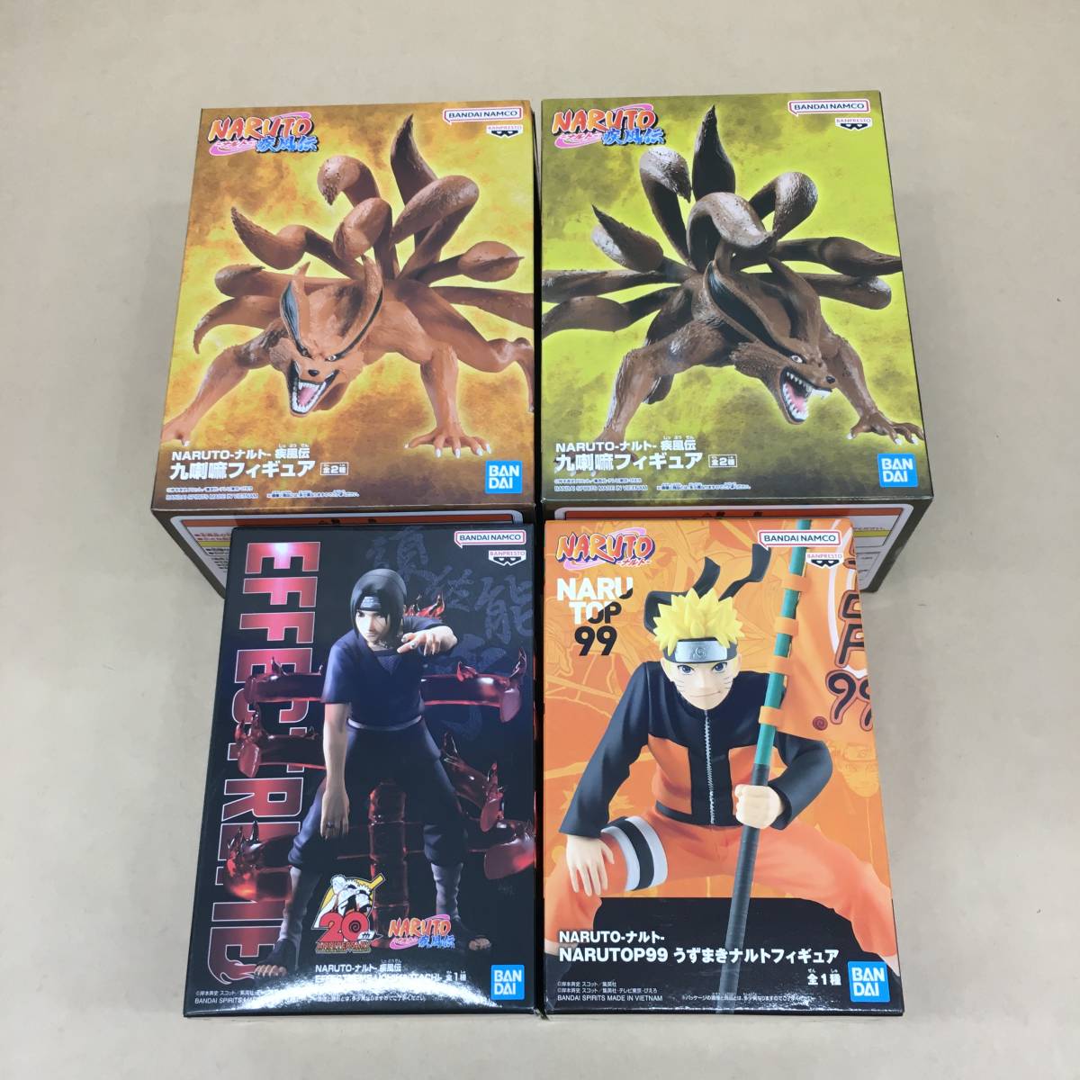 △【T102】おそらく未開封品 バンダイ 『NARUTO -ナルト- シリーズ フィギュア 4体セット 九喇嘛 うちはイタチ うずまきナルト』△_画像1