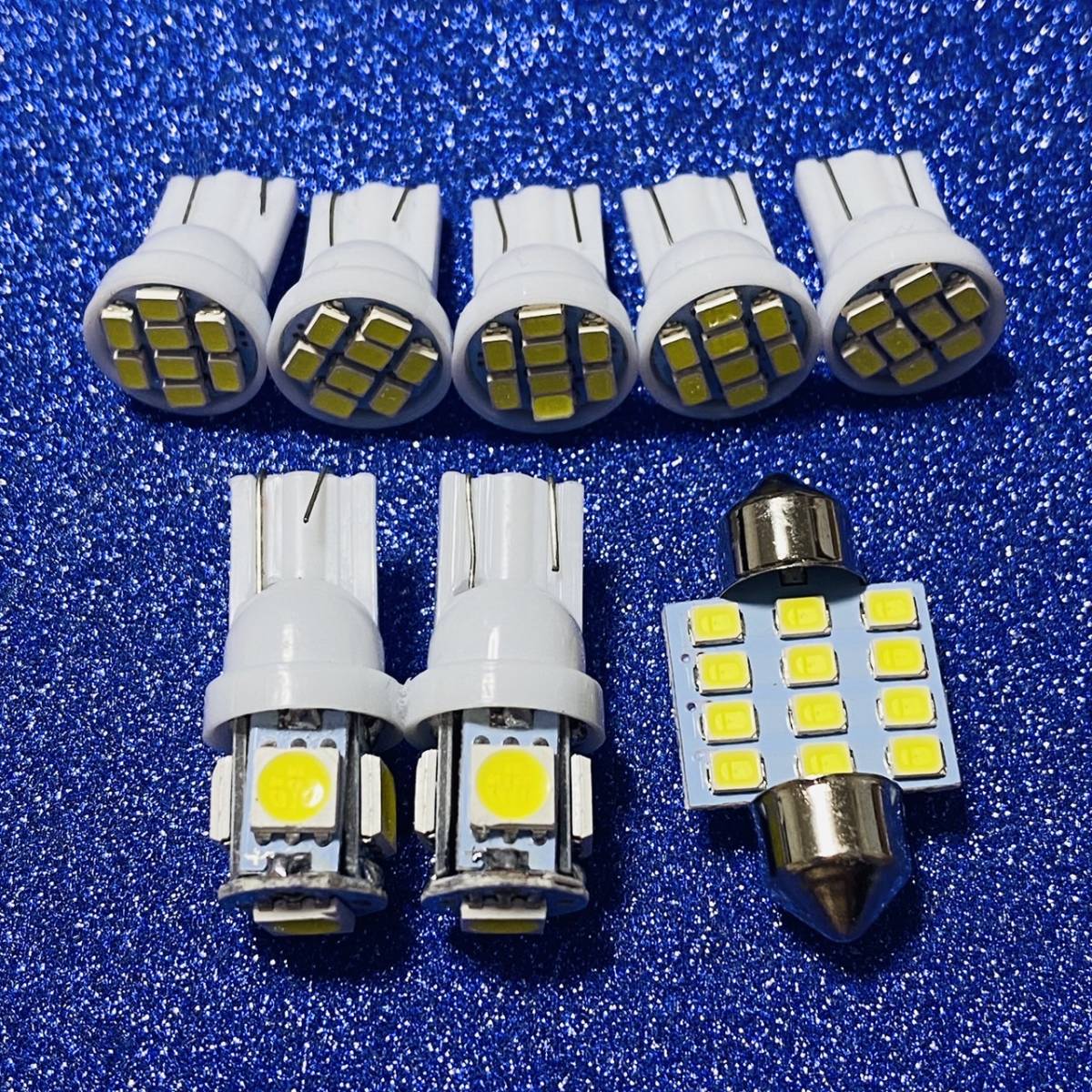 8個セット NHP10 アクア トヨタ T10 LED バルブ ルームランプ スモールライト ナンバー灯 ホワイト フルセット_画像1