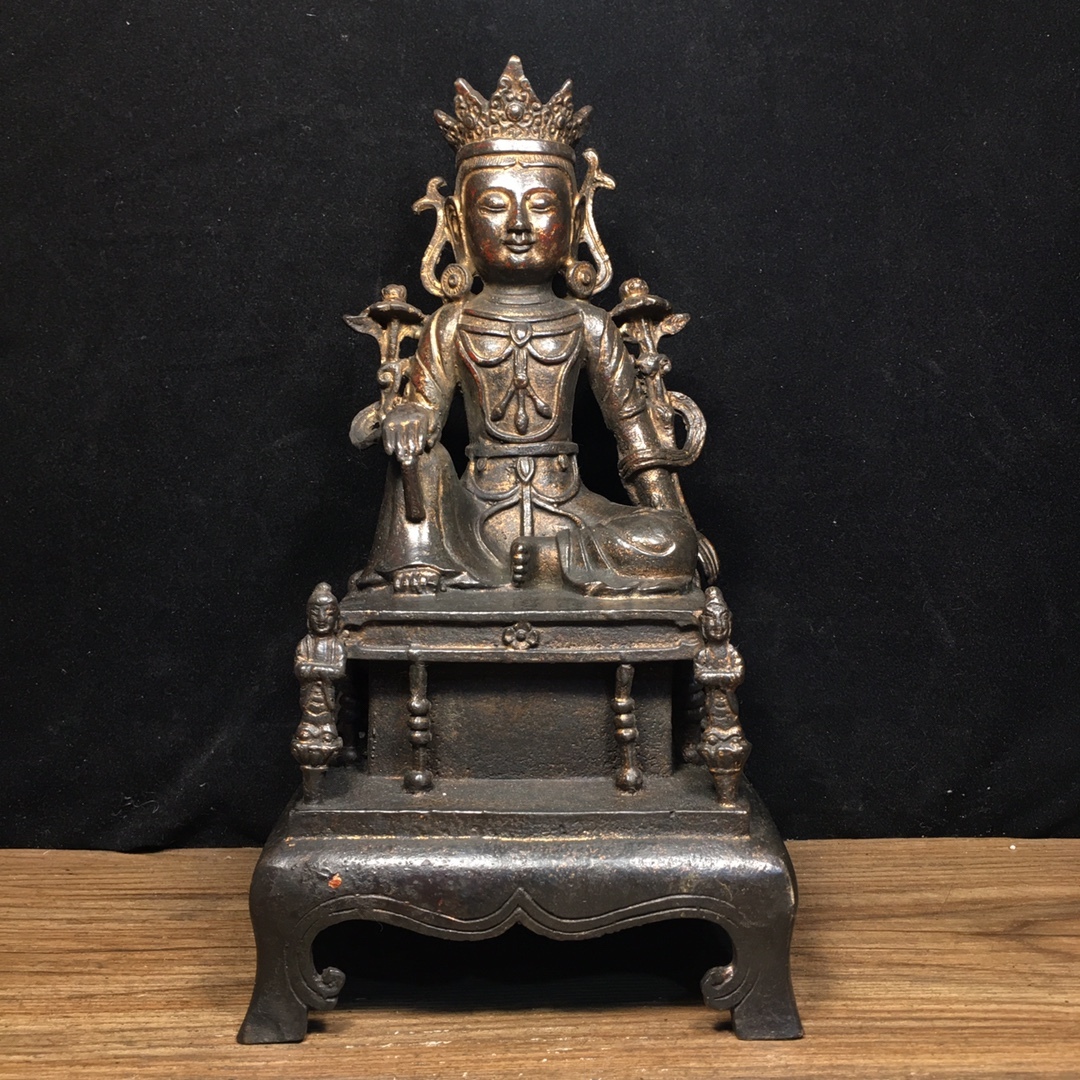かわいい～！」 仏像 中國 清代 チベット仏教 銅製 自在観音像 仏教古