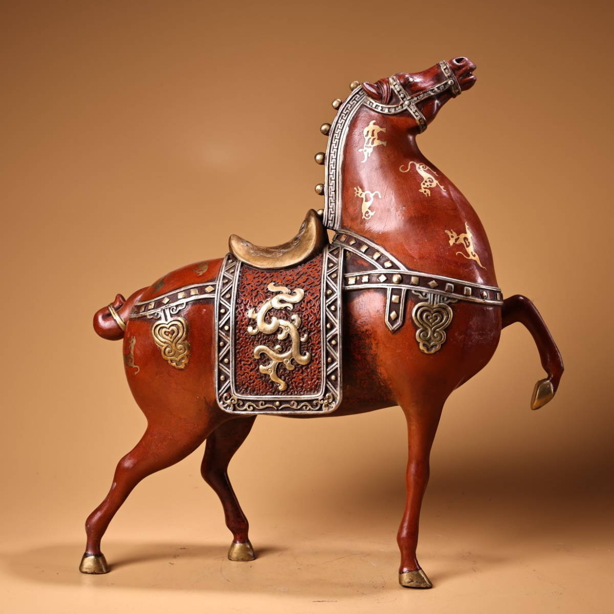珍藏中國古紫銅彫塗金塗銀唐馬抬頭馬馬上發財時代物中国古美術 珍藏中國古紫銅彫塗金塗銀唐馬抬頭馬馬上發財時代物中国古美術