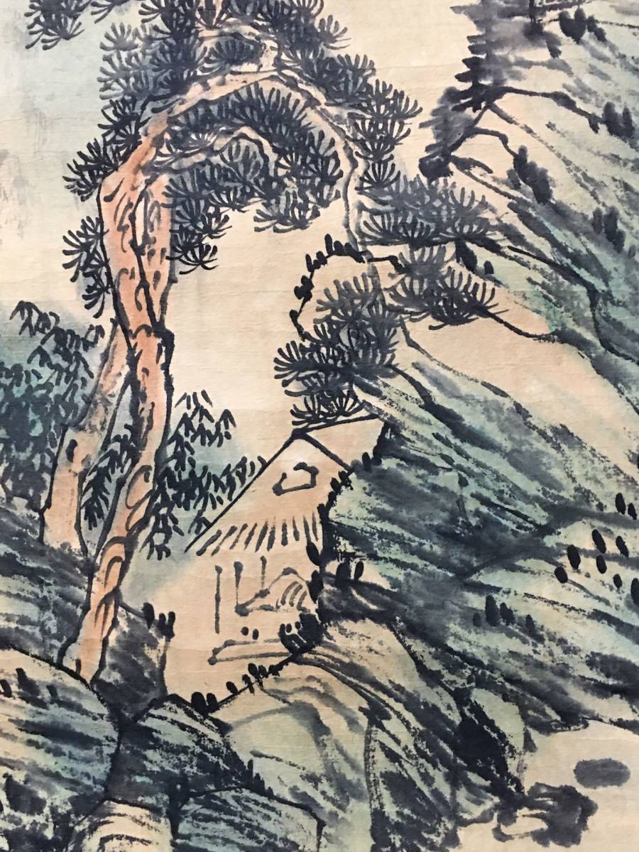 中国画 清代の画家 張之萬 山水画 四條屏 手描き作品 掛軸 巻き物 宣紙 時代物 中国美術 賞物 美術品 AH57_画像7