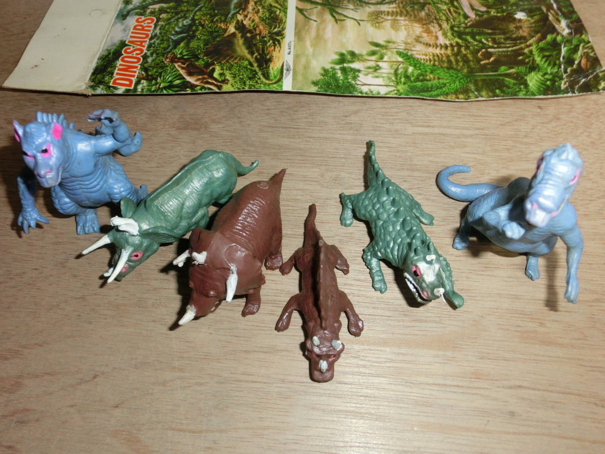 恐竜 フィギュア 6体 DINOSAURS 4個セット まとめて デッドストック レトロ レア 希少 玩具 置物_出品物は未開封品です