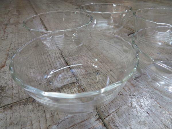 [USED/ Vintage ] 1960 period American made PYREX/ Pyrex glass small bowl / bowl 5 piece for searching = antique / desert bowl / stylish /E0107