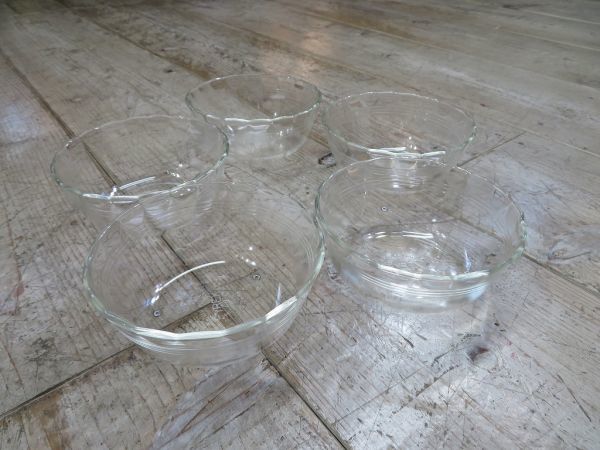 [USED/ Vintage ] 1960 period American made PYREX/ Pyrex glass small bowl / bowl 5 piece for searching = antique / desert bowl / stylish /E0107