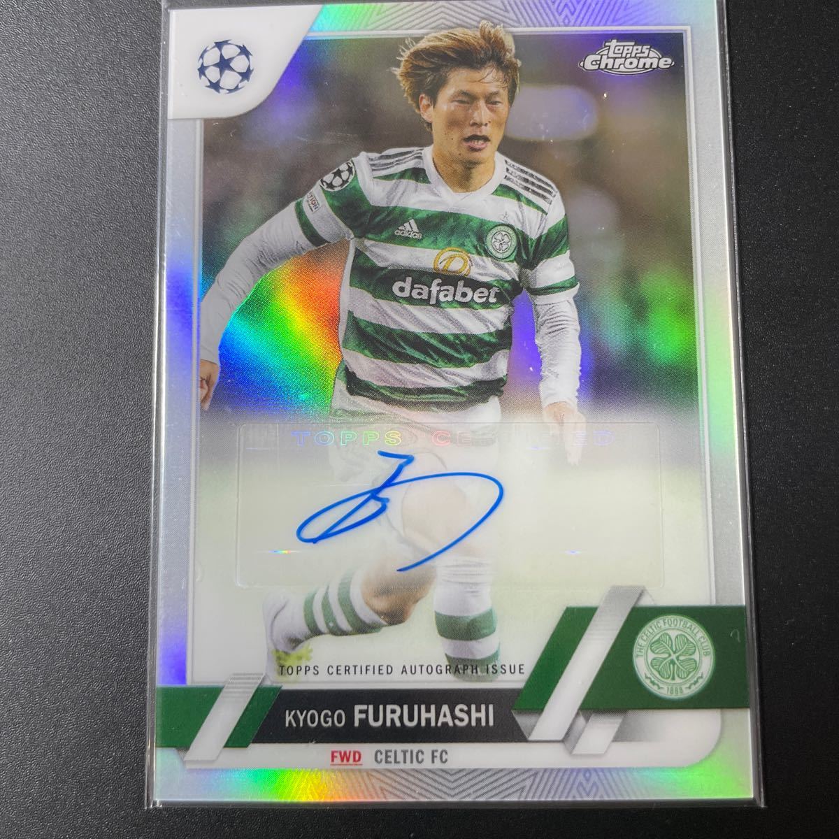 2022-23 topps chrome ucl auto refractor kyogo furuhashi Celtic 古橋亨梧　神戸　直筆サイン　日本代表_画像1