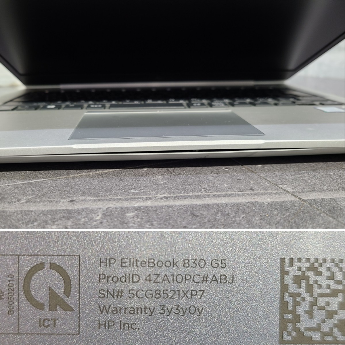 【中古動作品】管1X109 HP EliteBook 830 G5 core i5-8250U SSD256GB、メモリー8GB、バッテリー有り、クリーンインストール済み ドット抜け_画像10