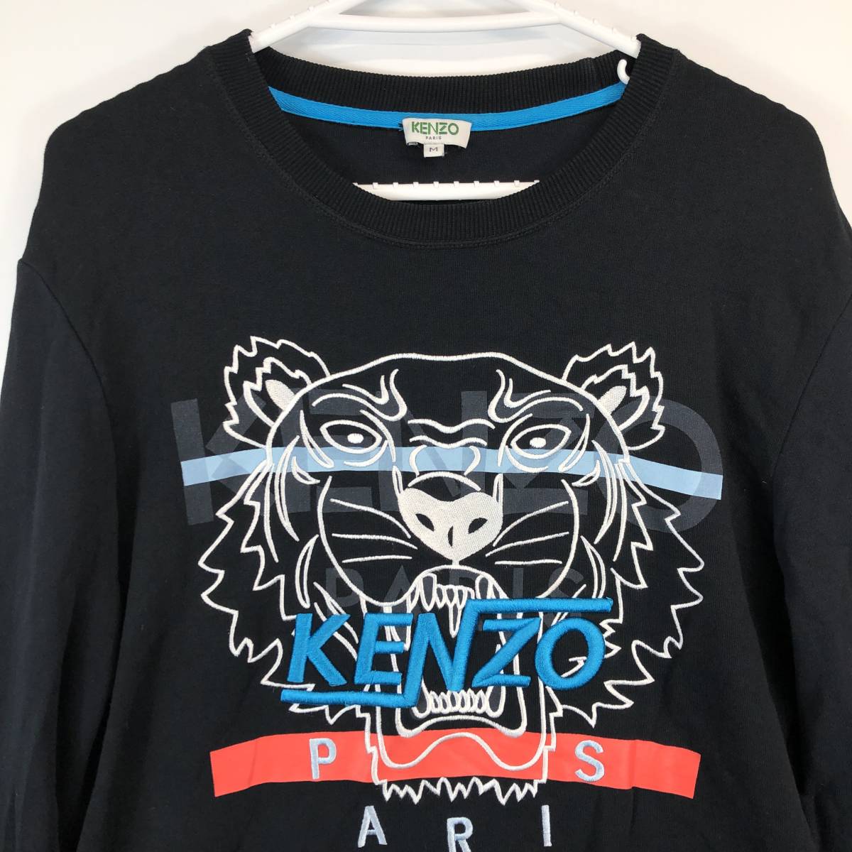 KENZO PARIS ポルトガル製 ケンゾー 長袖スウェット タイガー 虎 ブラック Mサイズ F855SW1914XL メンズ トレーナー_画像2