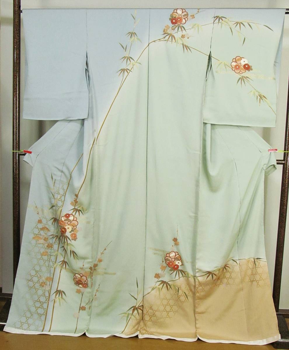 ＡＭ631　正絹　訪問着の仮絵羽　松竹梅柄　身丈178ｃｍ