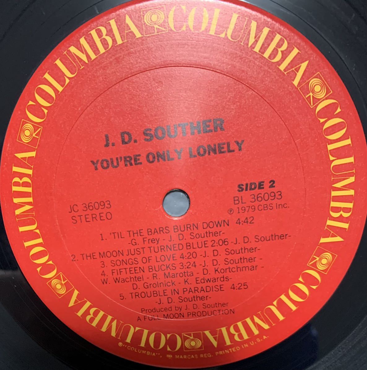 ★LP/US/J.D. Souther/You're Only Lonely/JC 36093/レコード_画像6