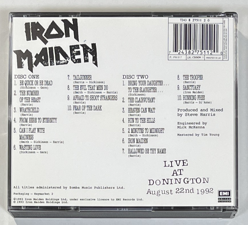 M5813◆IRON MAIDEN◆LIVE AT DONINGTON 1992(2CD)輸入盤_画像2