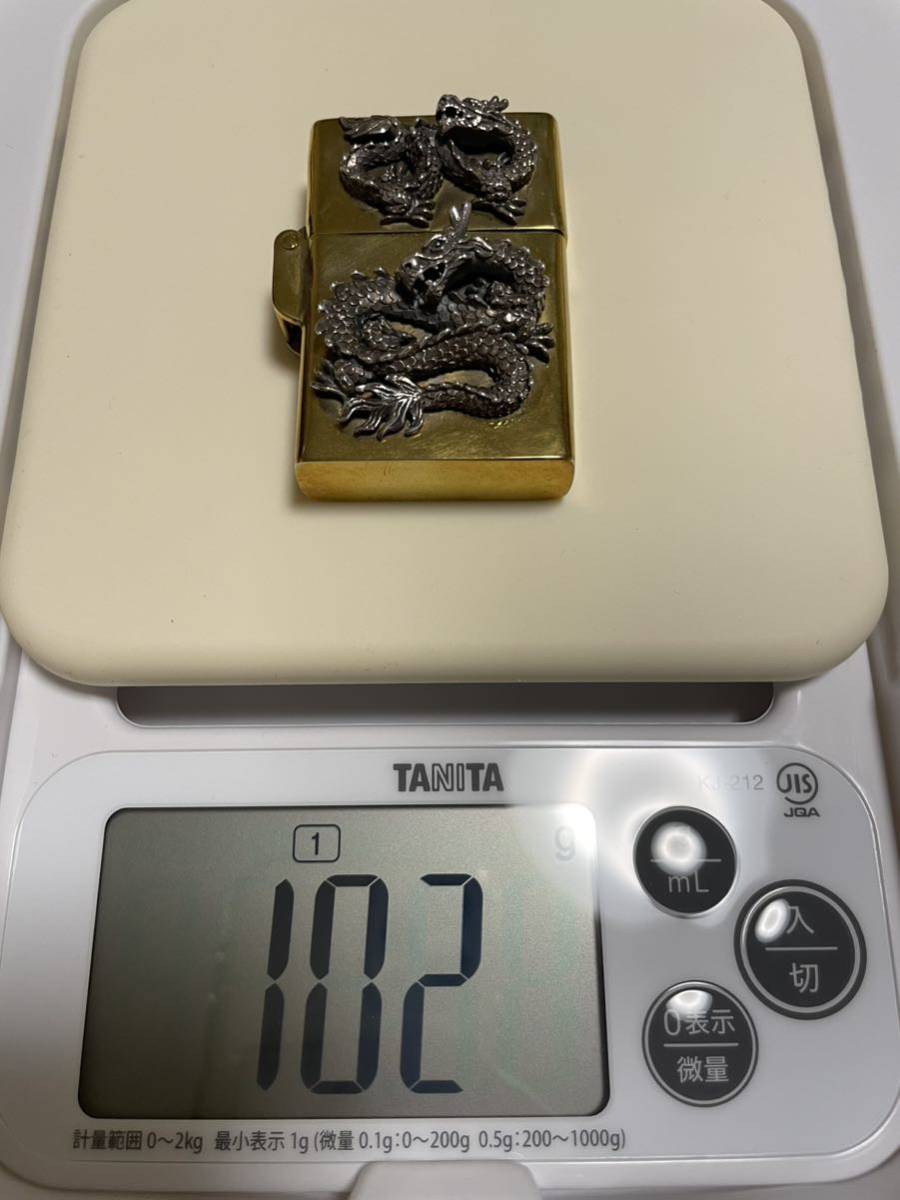 希少 ドラゴン ゴールド オイルライター zippo ジッポー 龍 竜 dragon タバコ 煙草グッズ レア アンティーク ジッポ 金 銀_画像8