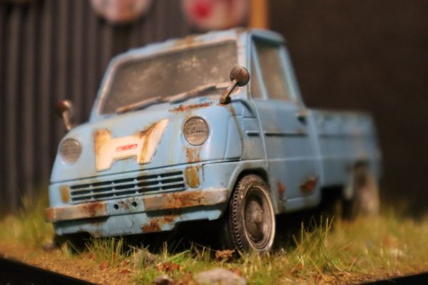 昭和レトロ 1/32 HONDA T360 情景ジオラマ完成品 ケース付_画像1