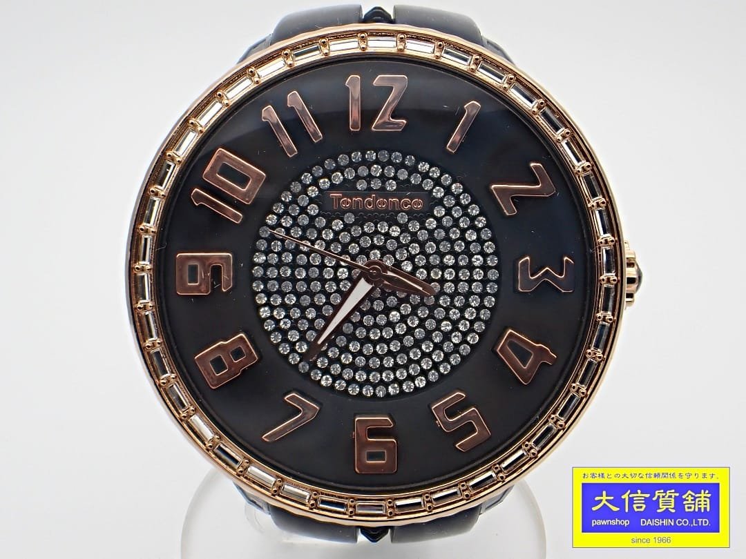 TENDENCE Tendence Gulliver раунд мужской часы J05R кварц силикон черный x Gold б/у B [ бесплатная доставка ] B-2184