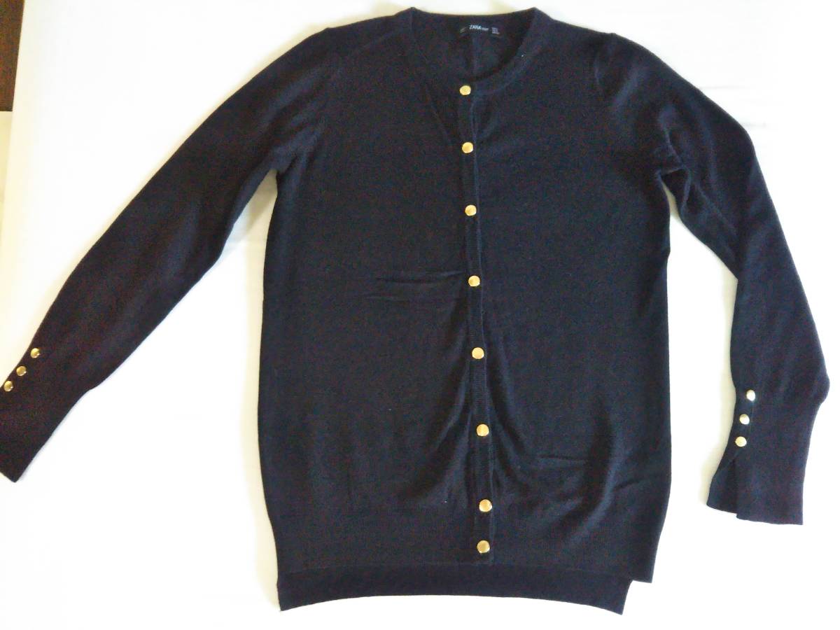 black zara sweater with gold buttons