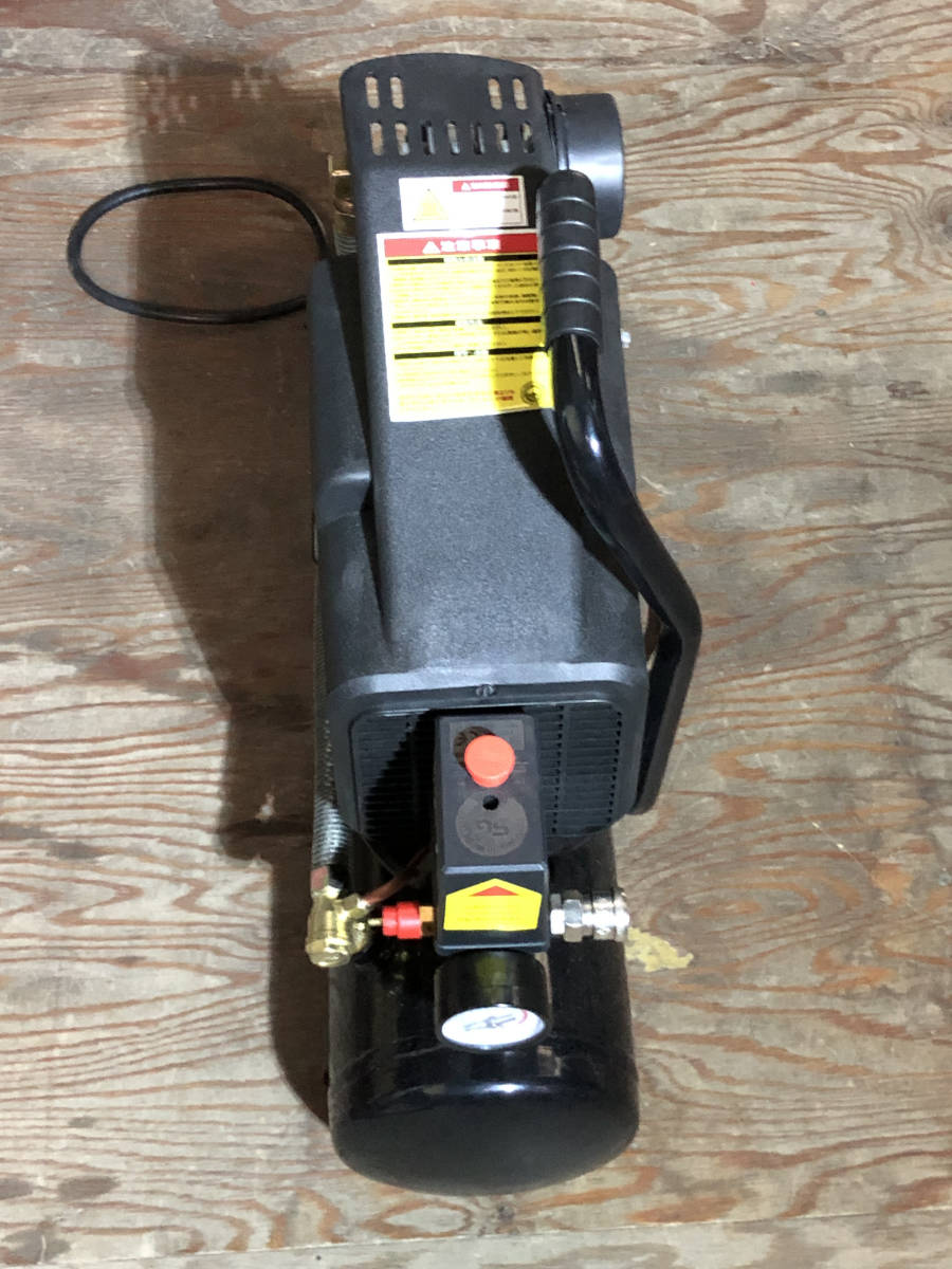 1円スタート ジャンク エアーコンプレッサー 100V オイル式 9L 小型 my-2213-20_画像3