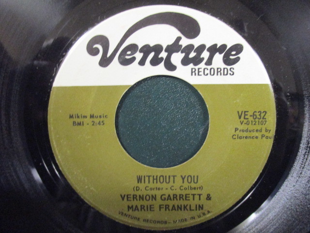 Verson Garrett & Marie Franklin ： Second To None 7'' / 45s ★ 60's Funky Soul ☆ c/w Without You // 5点で送料無料の画像2