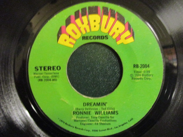 Ronnie Williams ： Dreamin' 7'' / 45s (( Soul )) c/w Ain't No Sin To Lie (( 落札5点で送料当方負担_画像1