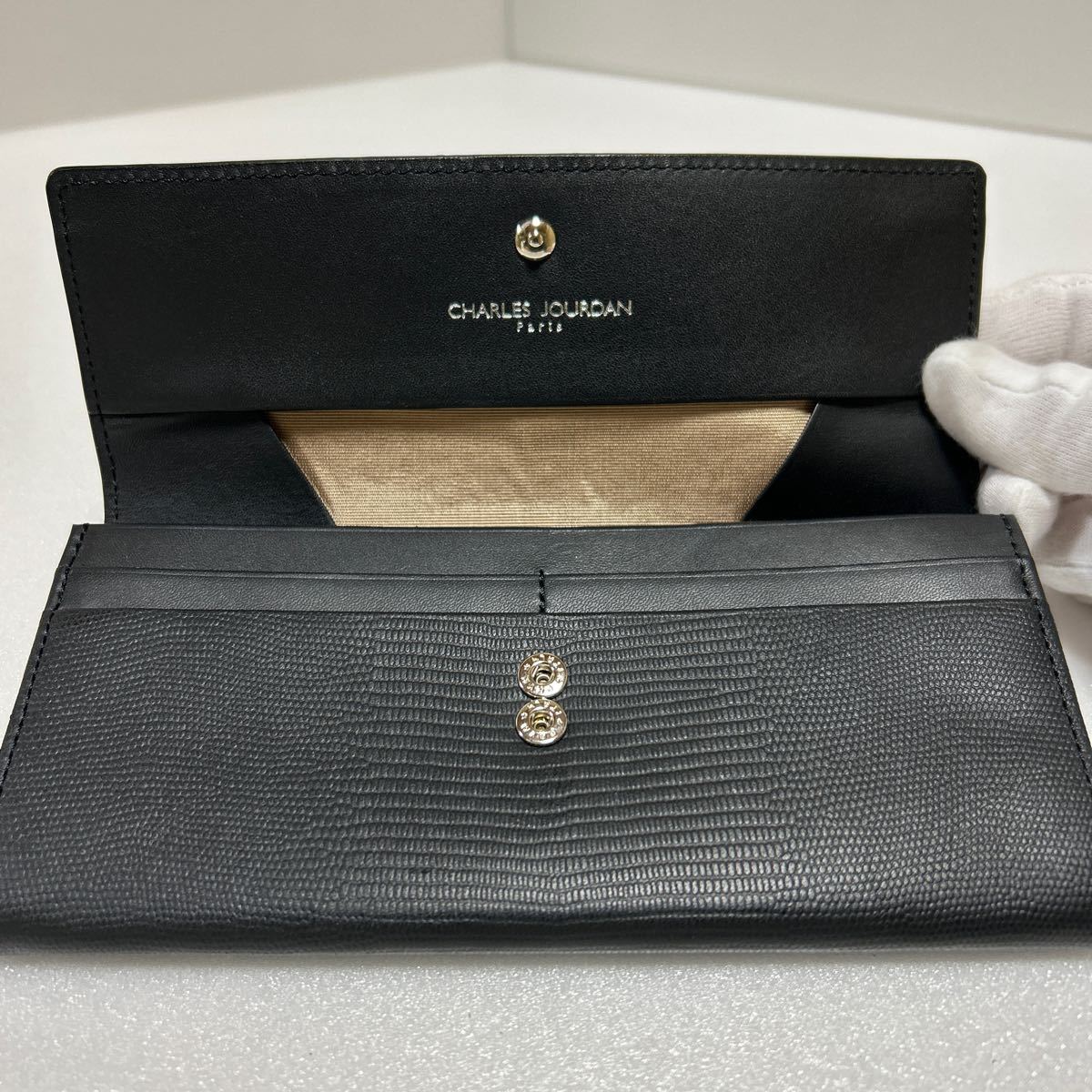 【新品未使用】シャルルジョルダン 長財布 未使用-美品 CHARLES JOURDAN シャルルジョルダン 長財布 型押し