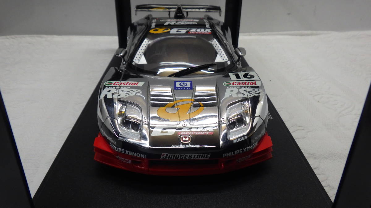 Ｗ838 AUTOart オートアート 1/18 ホンダ NSX’03 JGTC #16 G’ZOX シルバーメッキverb ミニカー レーシングカー_画像6