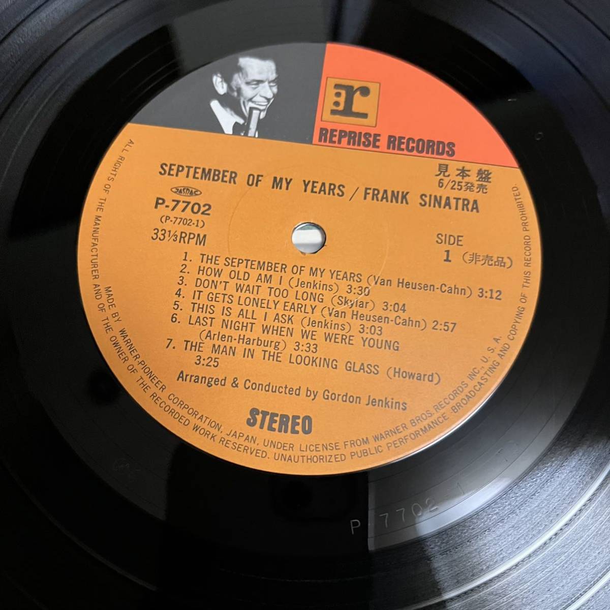 【見本盤国内盤帯付】FRANK SINATRA SEPTEMBER OF MY YERAS フランクシナトラ セプテンバーオブマイイヤーズ / LP レコード / P7702 /_画像10