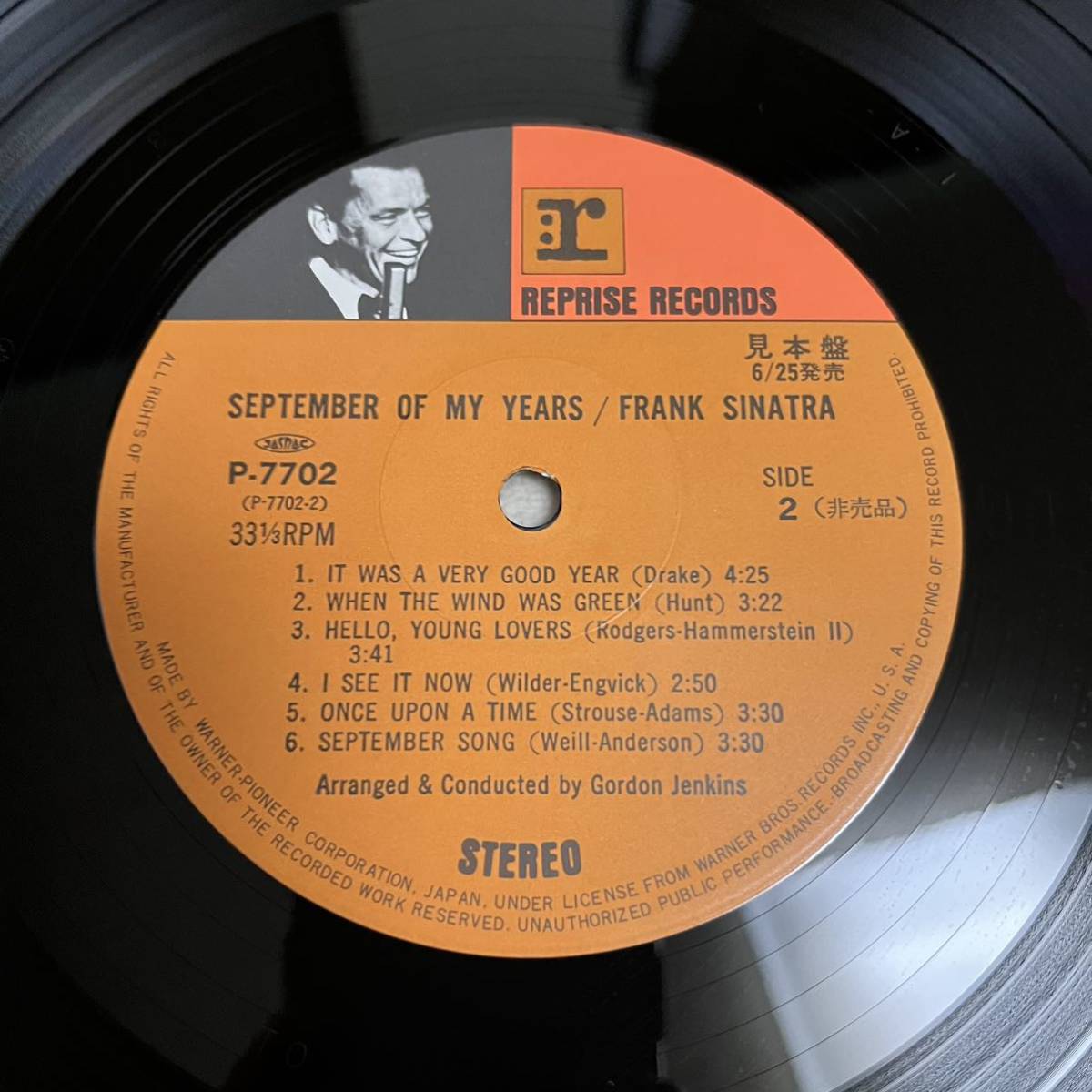 【見本盤国内盤帯付】FRANK SINATRA SEPTEMBER OF MY YERAS フランクシナトラ セプテンバーオブマイイヤーズ / LP レコード / P7702 /_画像8