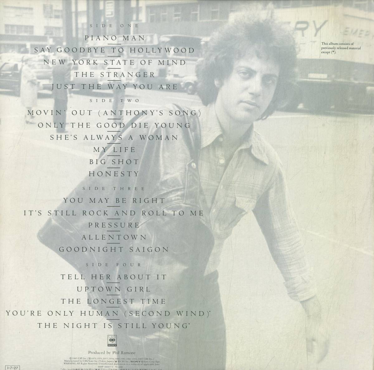 A00582530/LP2枚組/Billy Joel「Greatest Hits Volume I & Volume II」_画像2