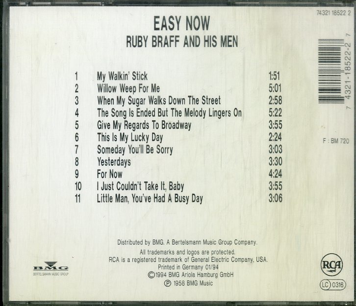 D00156934/CD/Ruby Braff And His Men「Easy Now」_画像2