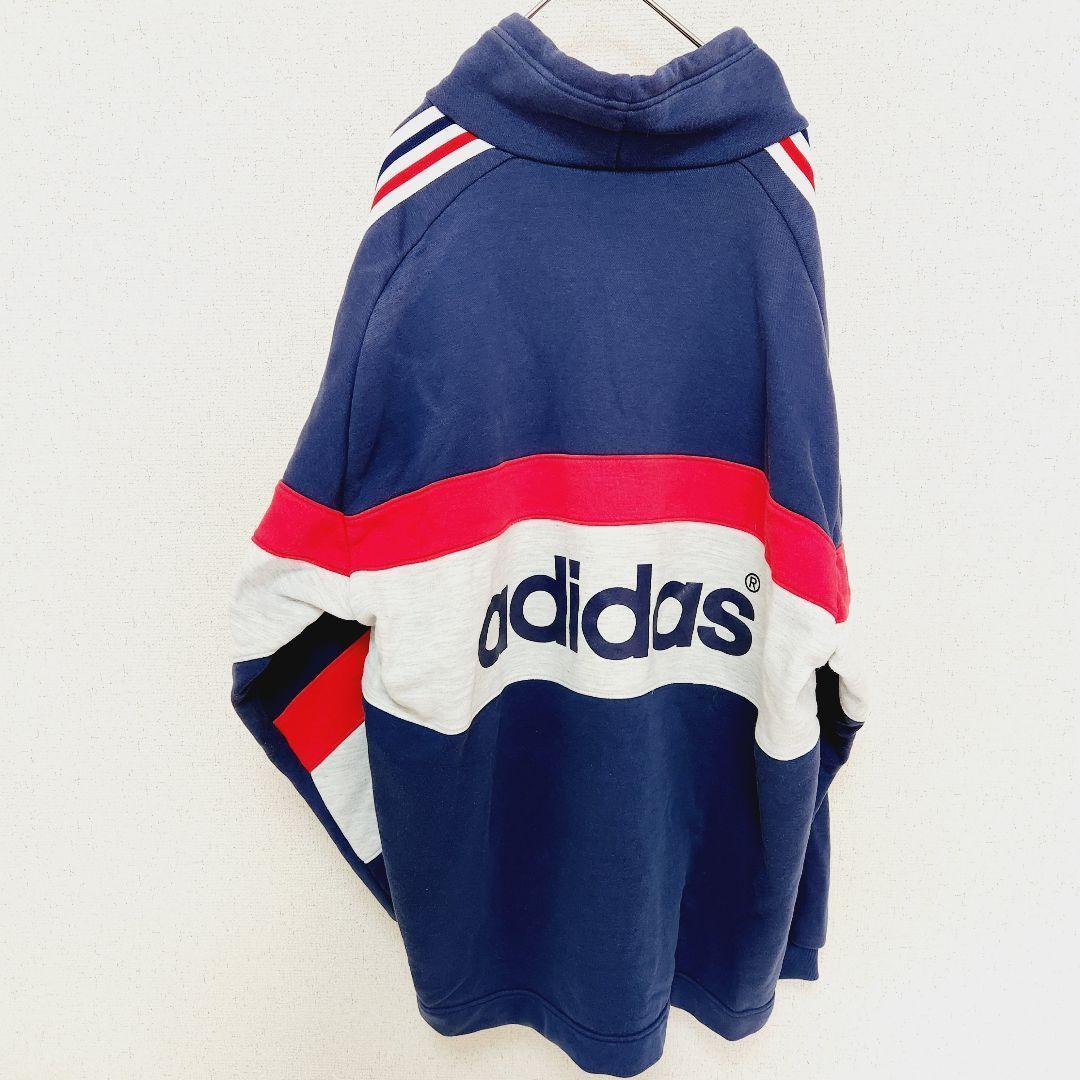 ★1スタ 1円スタート ヴィンテージ adidas アディダス 80s デザント製 ビッグロゴ スエット_画像3