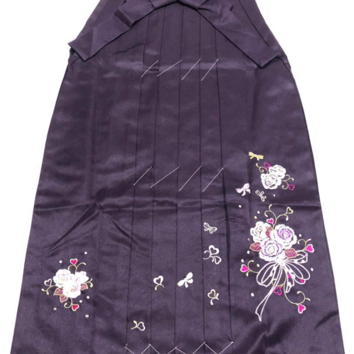 二尺袖用袴　紫　薔薇刺繍　卒業式　入学式　成人式