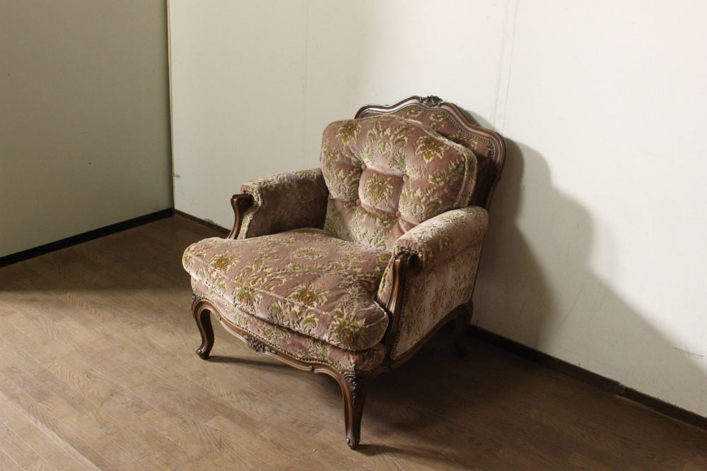 金華山織 猫脚 アームソファ 肘掛け椅子 サロンチェア インテリア イタリア クラシック 応接 リビング ロココスタイルの画像10