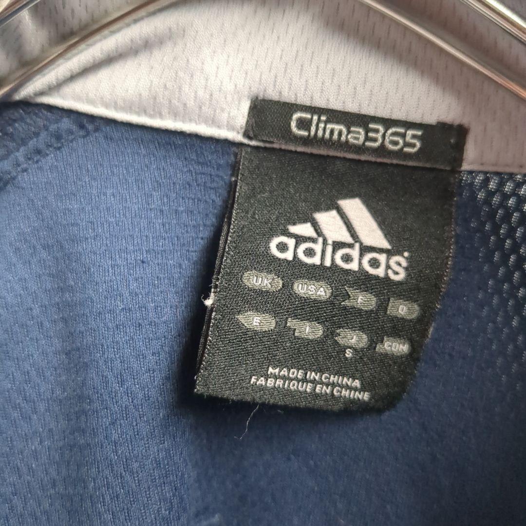 adidasトラックジャケット ジャージ上/ブルゾン　紺グレー　メンズS a33_画像7
