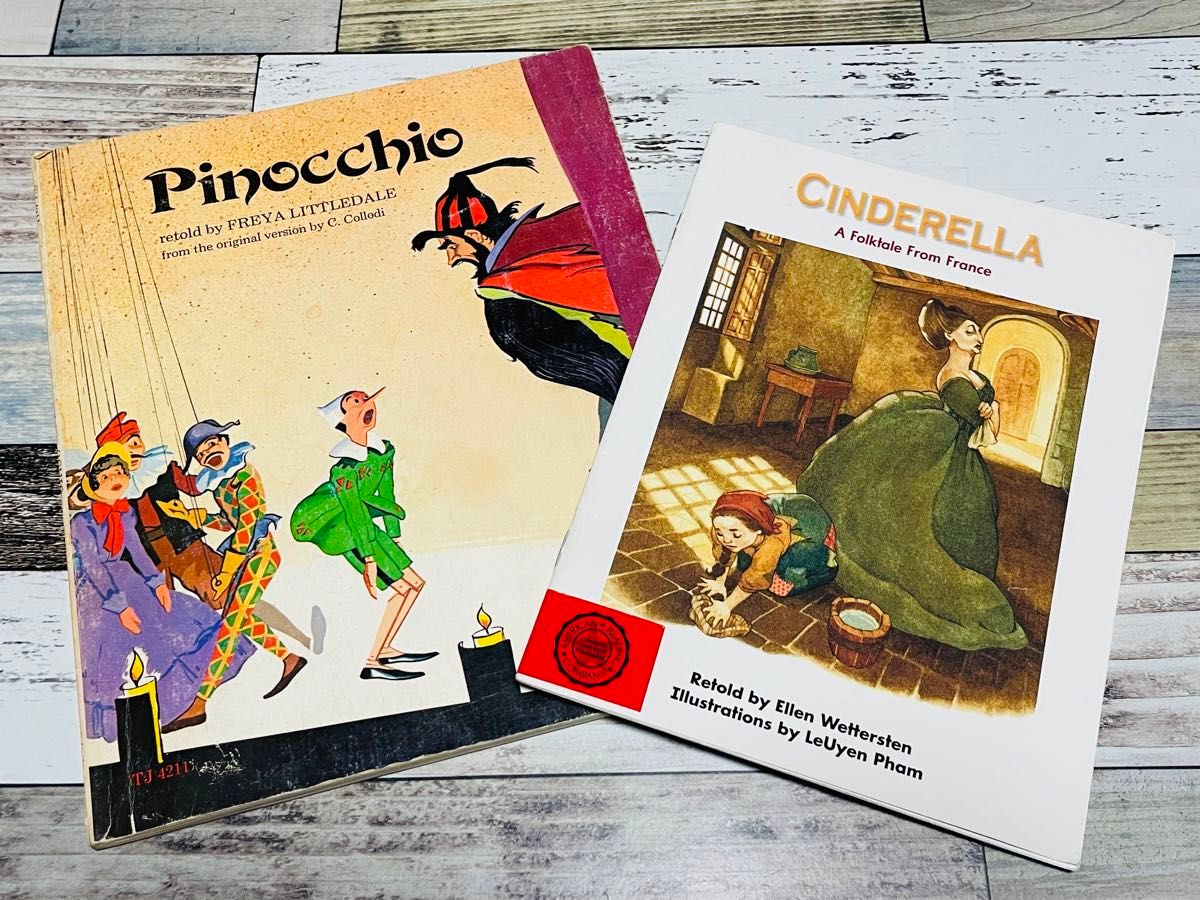 Disney Pinocchio CINDERELLA 洋書 英語 絵本 古書 クラシック アンティーク インテリア ヴィンテージ
