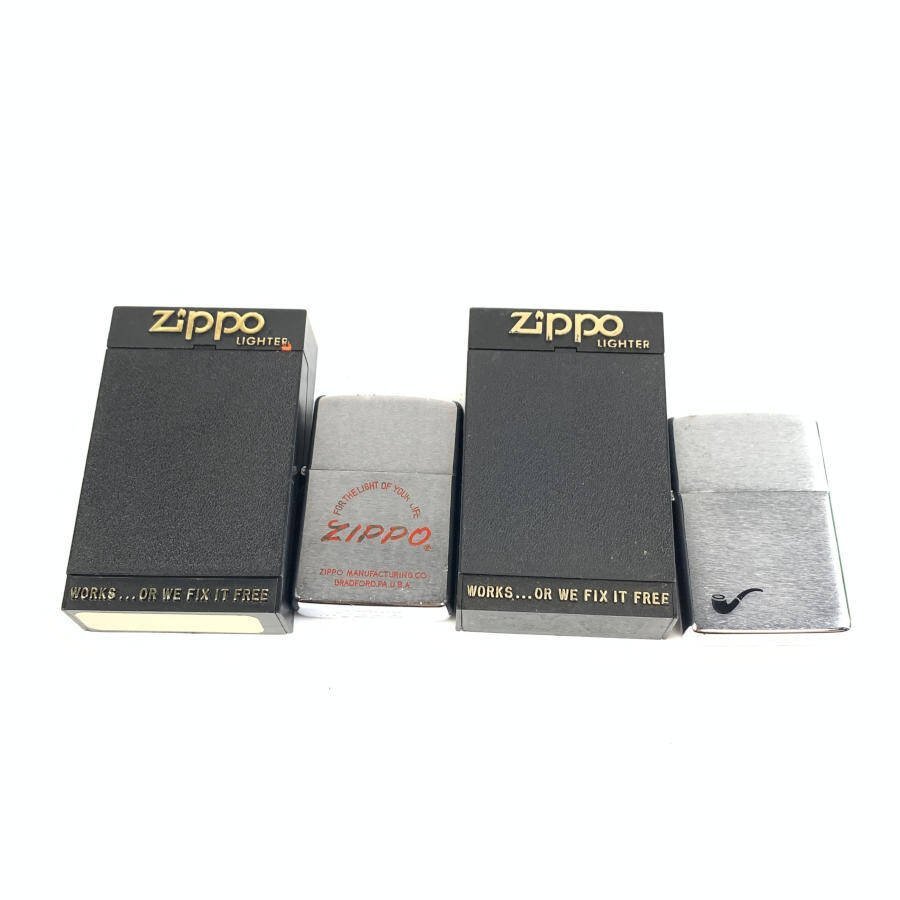 ZIPPO ジッポー マドロスパイプ1982年製 & ZIPPO ロゴ 1983年製 プラケース付き ジッポーライター 2台セット＊現状品_画像1