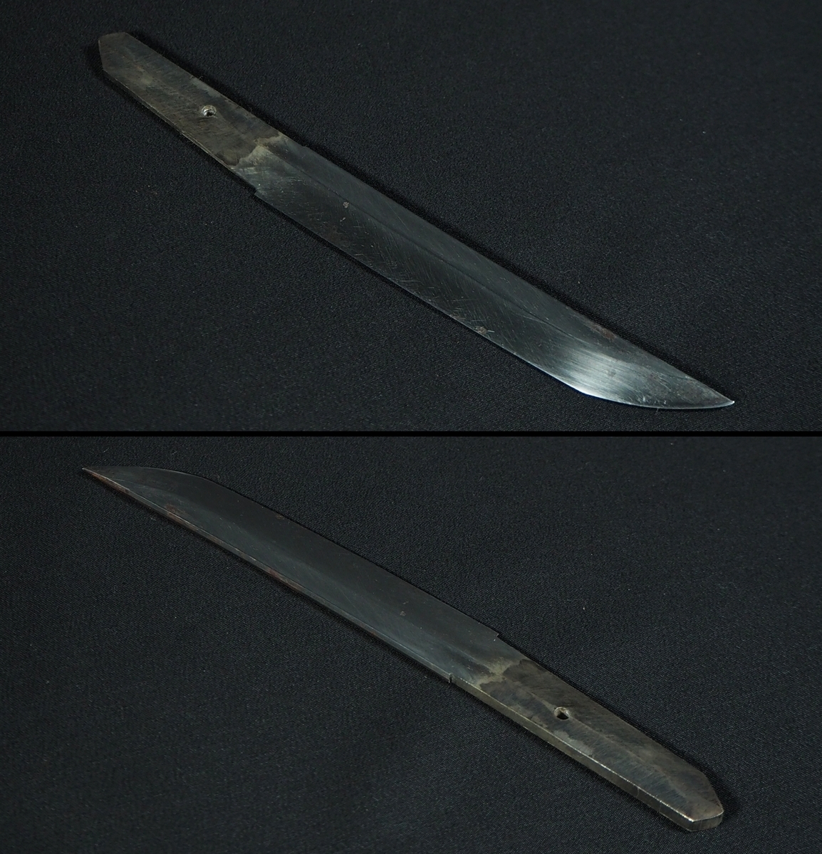 日本刀 菖蒲造り刀身 刃長14.9cm 玉鋼 小刀 短刀 創作ナイフ 合法品_画像2