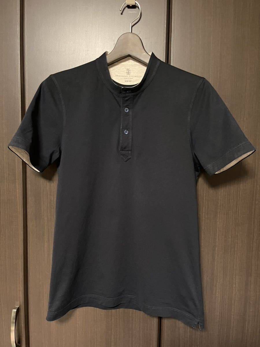 正規品 極美品 定価約6.2万 BRUNELLO CUCINELLI ブルネロクチネリ Tシャツ ネイビー 紺 XS 46 イタリア ラグジュアリー 高級 _画像4