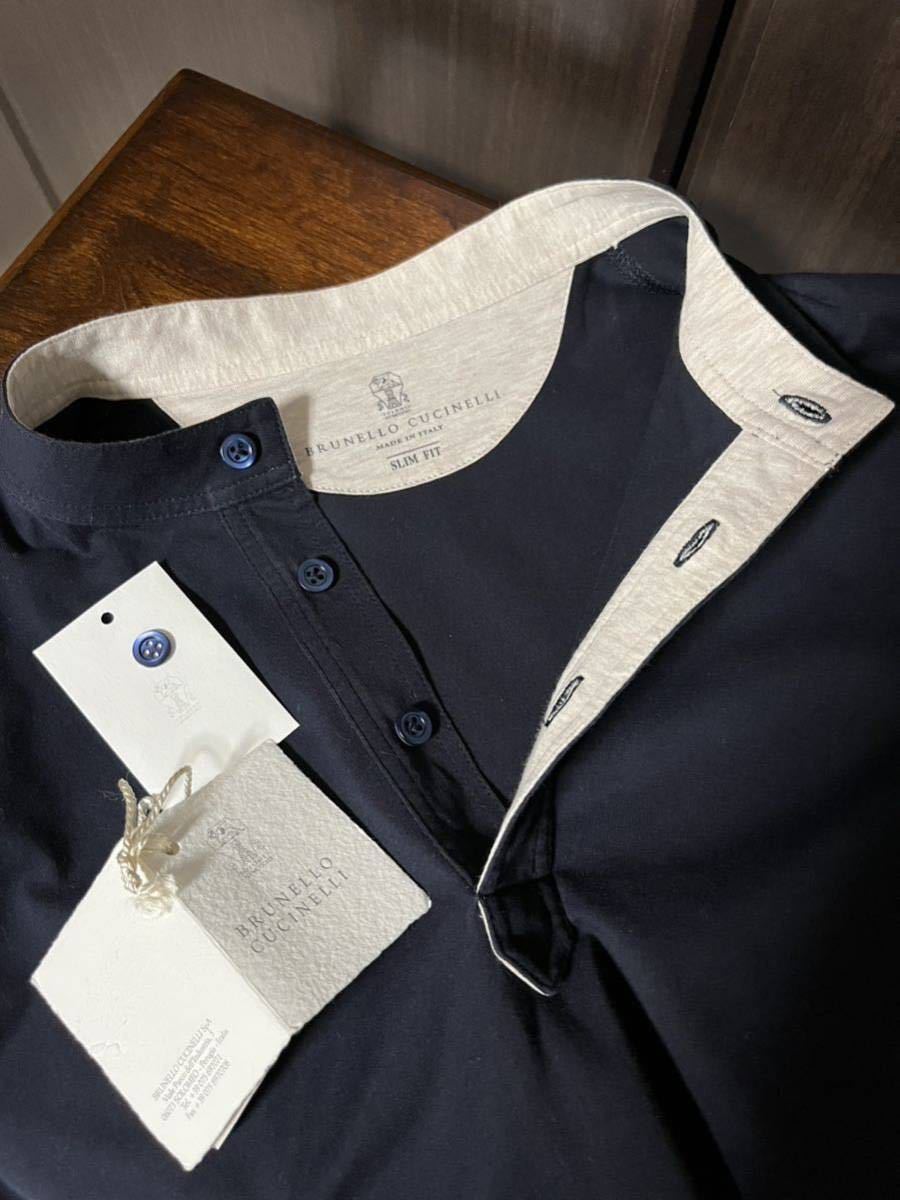 正規品 極美品 定価約6.2万 BRUNELLO CUCINELLI ブルネロクチネリ Tシャツ ネイビー 紺 XS 46 イタリア ラグジュアリー 高級 _画像2