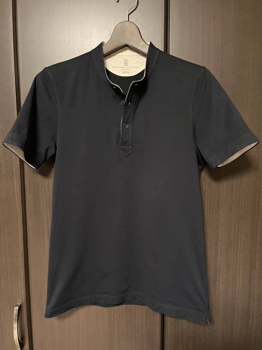 正規品 極美品 定価約6.2万 BRUNELLO CUCINELLI ブルネロクチネリ Tシャツ ネイビー 紺 XS 46 イタリア ラグジュアリー 高級 _画像3