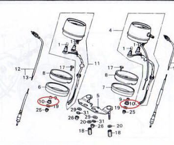 【送料無料】ホンダ純正新品 CB400F CB350F CM400T CM250T CB250T CB360Tメーターセッティングラバーセット(ダンパー408 398 ヨンフォア)_画像2