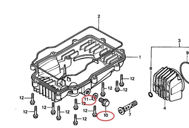 【送料無料】ホンダ純正CBX400F/CBX550F/CBR400Fドレンボルト・ワッシャーセット(ドレンワッシャー/オイル/パッキン 1型 2型 インテグラ)1_画像2