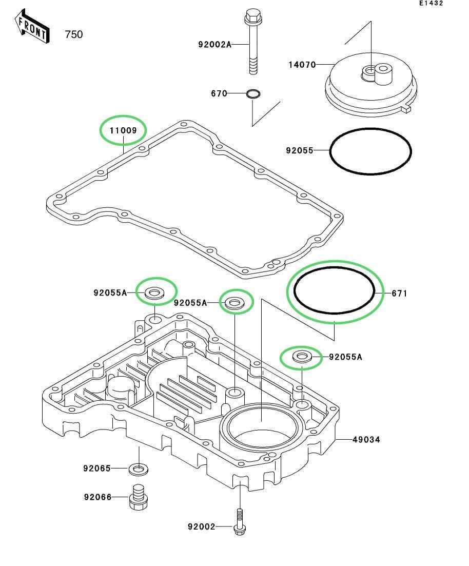 【送料無料】カワサキ純正Z650 Z750FX2 Z750FX3 Z750GP GPZ750F オイルパン ガスケット Oリング (パッキン ゴム エンジン ザッパー )_画像2